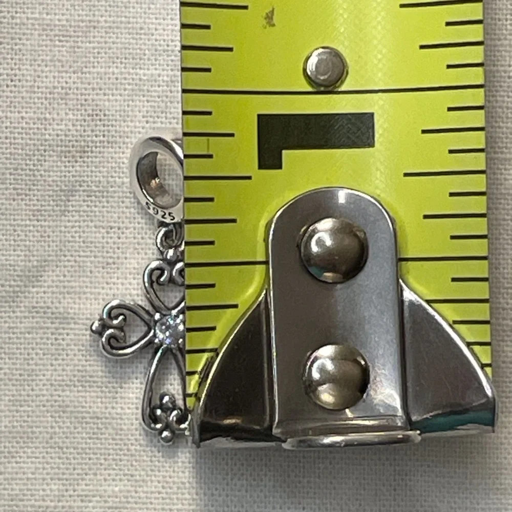 Bracelet Charm Cross with Rhinestone Sterling Silver